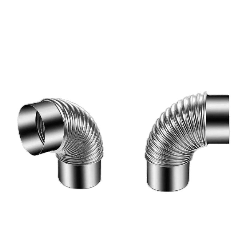 Nehrđajući čelični kutni spoj za ispušni kanal štednjaka na drva i kuhinjske nape, 90°/45°