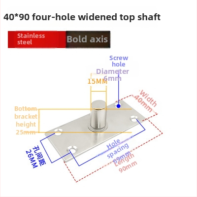 Set podových pružín pre rámové sklenené dvere: horná osová platňa, pevný náhon, horný T-typ jadro; Materiál: 304/201 nerezová oceľ alebo galvanizovaná oceľ; Štýl: moderný minimalizmus