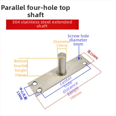 Set podových pružín pre rámové sklenené dvere: horná osová platňa, pevný náhon, horný T-typ jadro; Materiál: 304/201 nerezová oceľ alebo galvanizovaná oceľ; Štýl: moderný minimalizmus