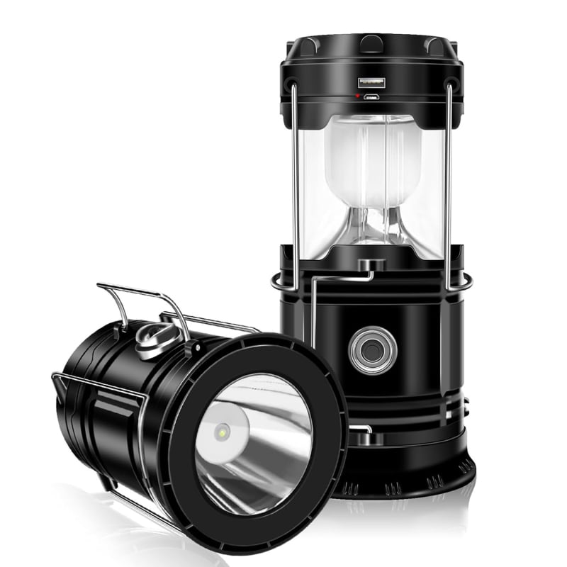 Lanternă LED pentru camping XINSITE/Xinster, 5W, 3.7V, încărcare solară și USB