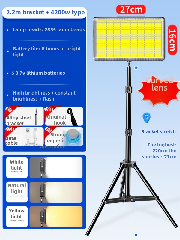 Lampă de camping LED, reîncărcabilă, 3.6V, 5W, întrerupător cu buton