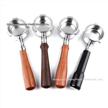 Λαβή πορτοφίλτερ χωρίς κάτω για κεφαλή E61, ανοξείδωτο ατσάλι με ξύλινο κράτημα, συμβατή με Delong, Platinum Rich και Aibao