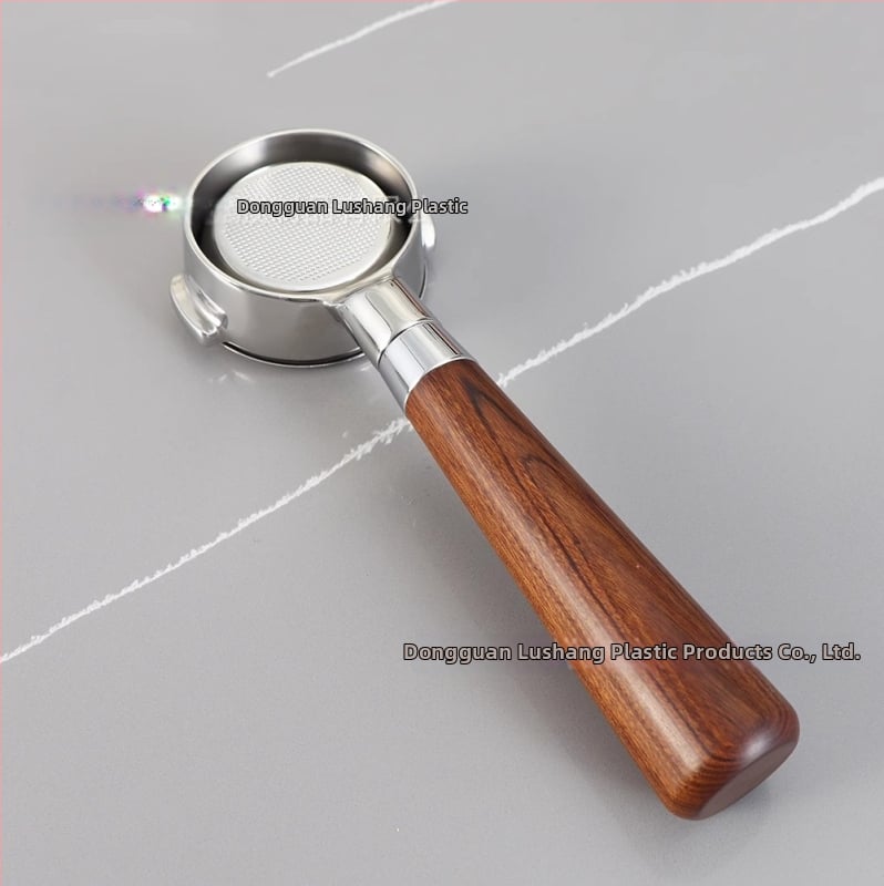 Λαβή πορτοφίλτερ χωρίς κάτω για κεφαλή E61, ανοξείδωτο ατσάλι με ξύλινο κράτημα, συμβατή με Delong, Platinum Rich και Aibao