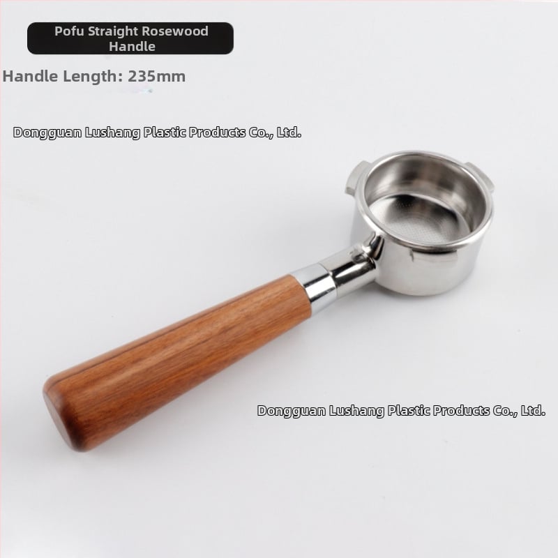 Λαβή πορτοφίλτερ χωρίς κάτω για κεφαλή E61, ανοξείδωτο ατσάλι με ξύλινο κράτημα, συμβατή με Delong, Platinum Rich και Aibao