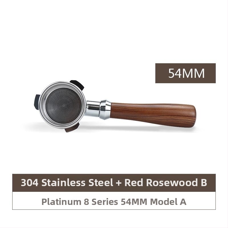 Λαβή πορτοφίλτερ χωρίς κάτω για κεφαλή E61, ανοξείδωτο ατσάλι με ξύλινο κράτημα, συμβατή με Delong, Platinum Rich και Aibao