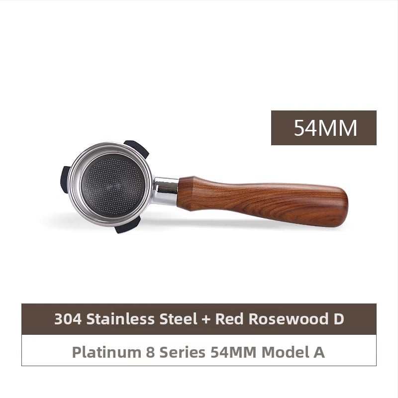 Λαβή πορτοφίλτερ χωρίς κάτω για κεφαλή E61, ανοξείδωτο ατσάλι με ξύλινο κράτημα, συμβατή με Delong, Platinum Rich και Aibao