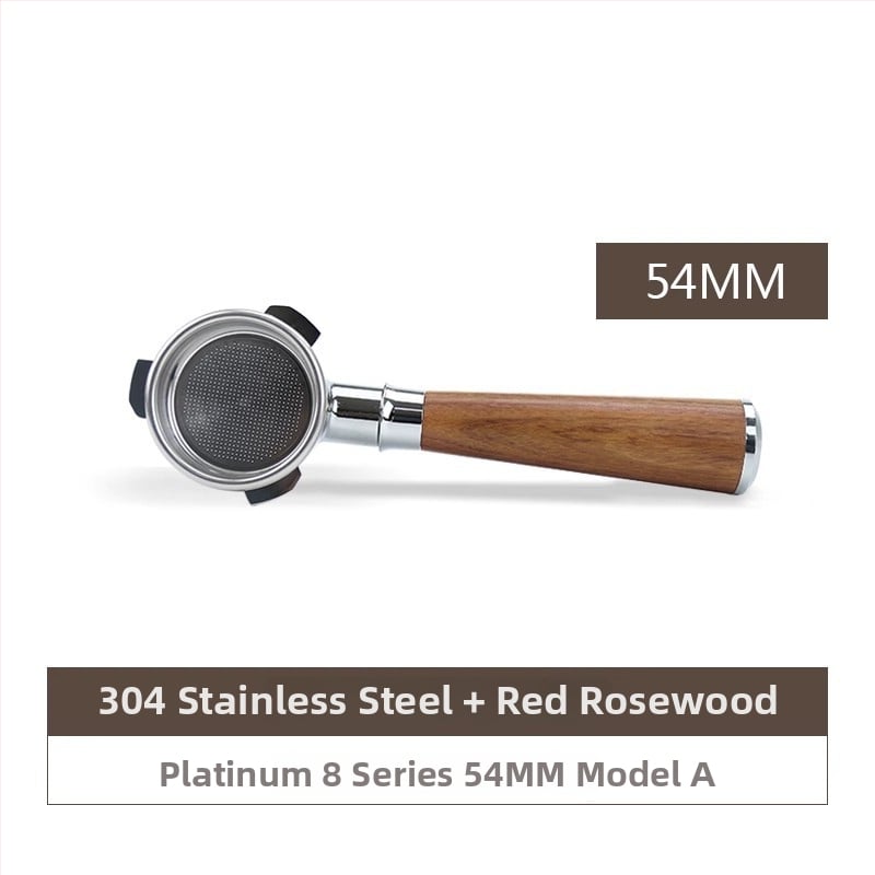 Λαβή πορτοφίλτερ χωρίς κάτω για κεφαλή E61, ανοξείδωτο ατσάλι με ξύλινο κράτημα, συμβατή με Delong, Platinum Rich και Aibao