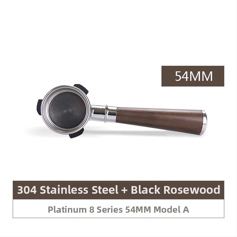 Λαβή πορτοφίλτερ χωρίς κάτω για κεφαλή E61, ανοξείδωτο ατσάλι με ξύλινο κράτημα, συμβατή με Delong, Platinum Rich και Aibao