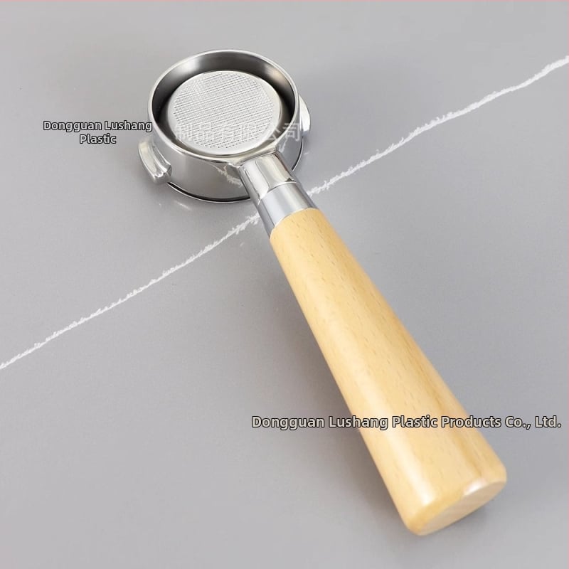 Λαβή πορτοφίλτερ χωρίς κάτω για κεφαλή E61, ανοξείδωτο ατσάλι με ξύλινο κράτημα, συμβατή με Delong, Platinum Rich και Aibao