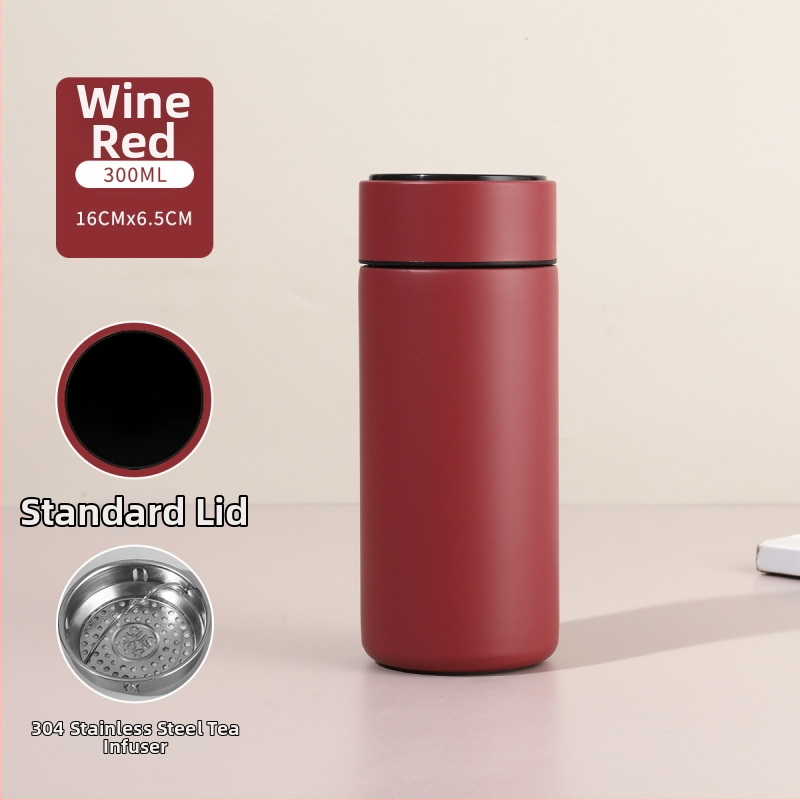 Termos boca s unutarnjim spremnikom od 316 nehrđajućeg čelika, vanjskim kućištem od 201 nehrđajućeg čelika, mjerenje i prikaz temperature, prijenosna, poklopac s drvenim uzorkom