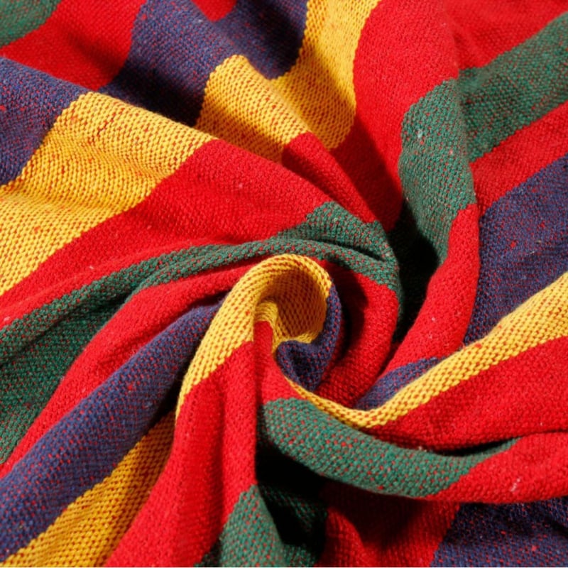 Függőágy – vászon, görbült rúd dizájn; Source márka; teherbírás 100–200 kg; tömeg 500–1500 g