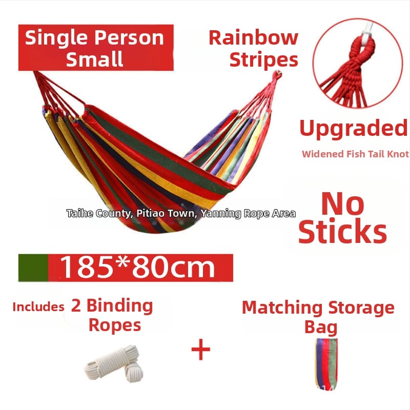 Függőágy – vászon, görbült rúd dizájn; Source márka; teherbírás 100–200 kg; tömeg 500–1500 g