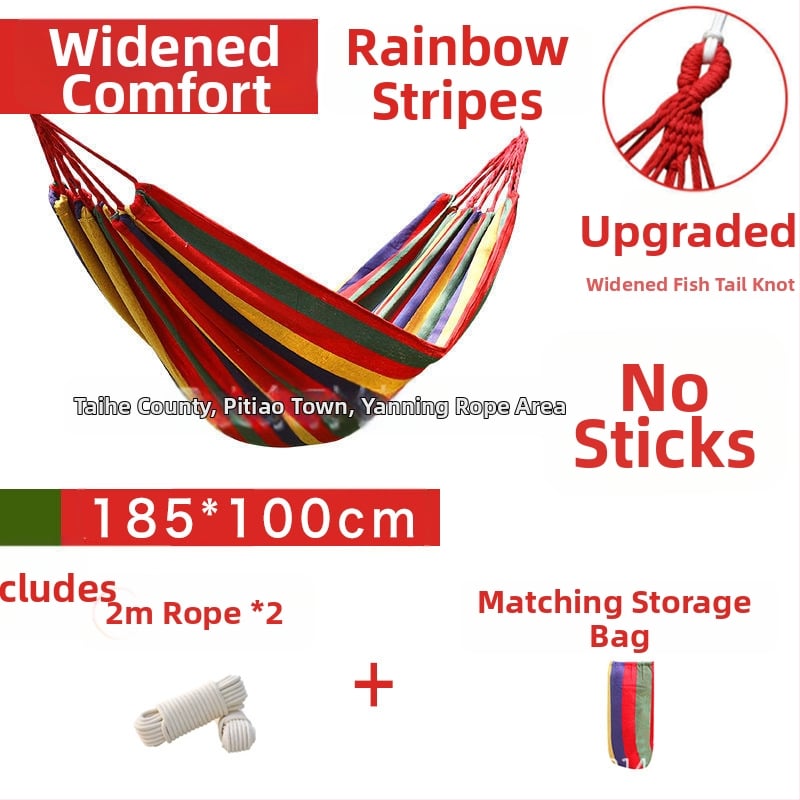 Függőágy – vászon, görbült rúd dizájn; Source márka; teherbírás 100–200 kg; tömeg 500–1500 g