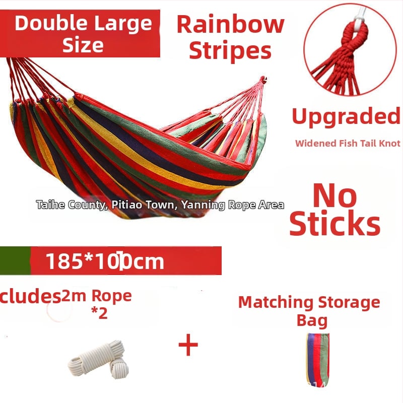 Függőágy – vászon, görbült rúd dizájn; Source márka; teherbírás 100–200 kg; tömeg 500–1500 g