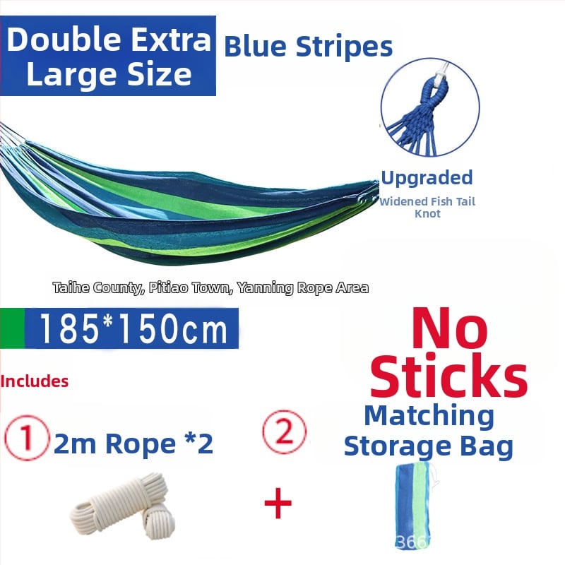 Függőágy – vászon, görbült rúd dizájn; Source márka; teherbírás 100–200 kg; tömeg 500–1500 g