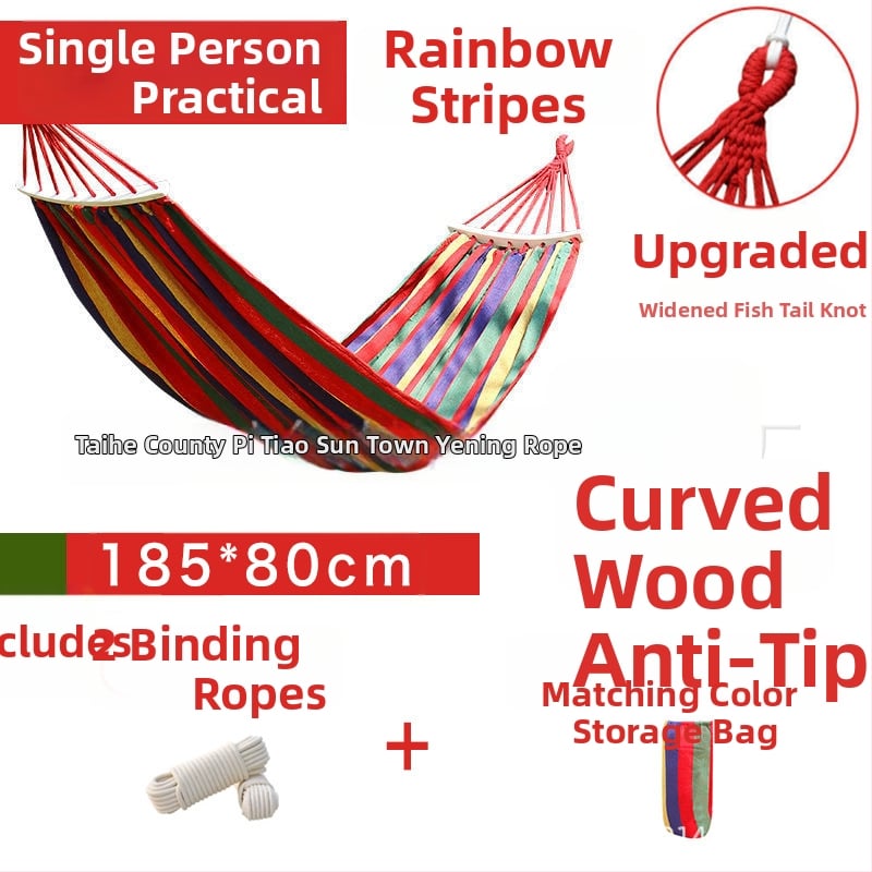 Függőágy – vászon, görbült rúd dizájn; Source márka; teherbírás 100–200 kg; tömeg 500–1500 g