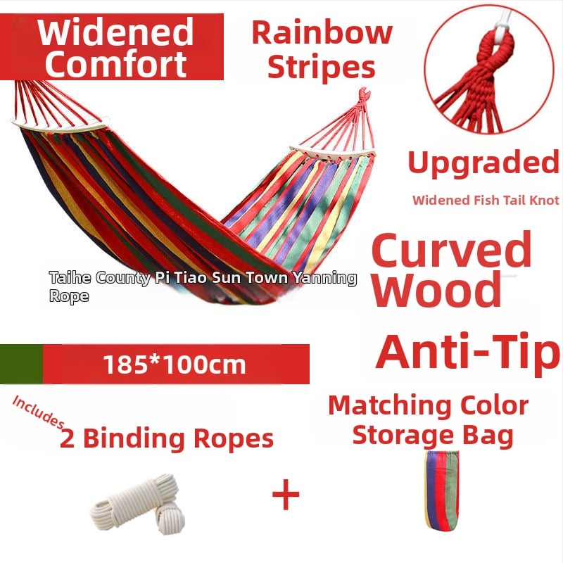 Függőágy – vászon, görbült rúd dizájn; Source márka; teherbírás 100–200 kg; tömeg 500–1500 g