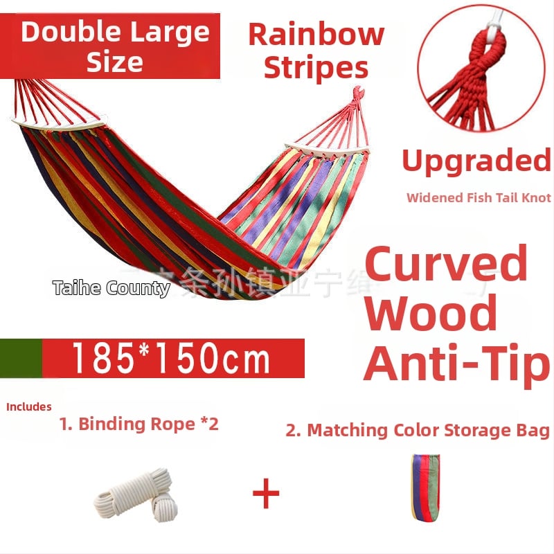 Függőágy – vászon, görbült rúd dizájn; Source márka; teherbírás 100–200 kg; tömeg 500–1500 g