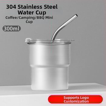 Персонализирана чаша за къмпинг от 304 неръждаема стомана, портативна с печатано лого, модел 01, тегло 60 g