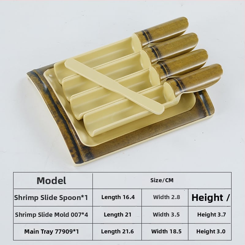 Μελαμινικός εργαλείος σχηματισμού κεφτέδων γαρίδας και ψαριού με σχεδιασμό μπαμπού σωλήνα, μη συμβατό με μικροκύματα