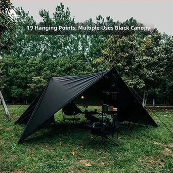 19-pontos piramisszerű kemping árnyékoló sátor (Xin ao, kód 0516, anyag: pamut, vízállóság: 3000–6000 mm, forma: négyzetes)