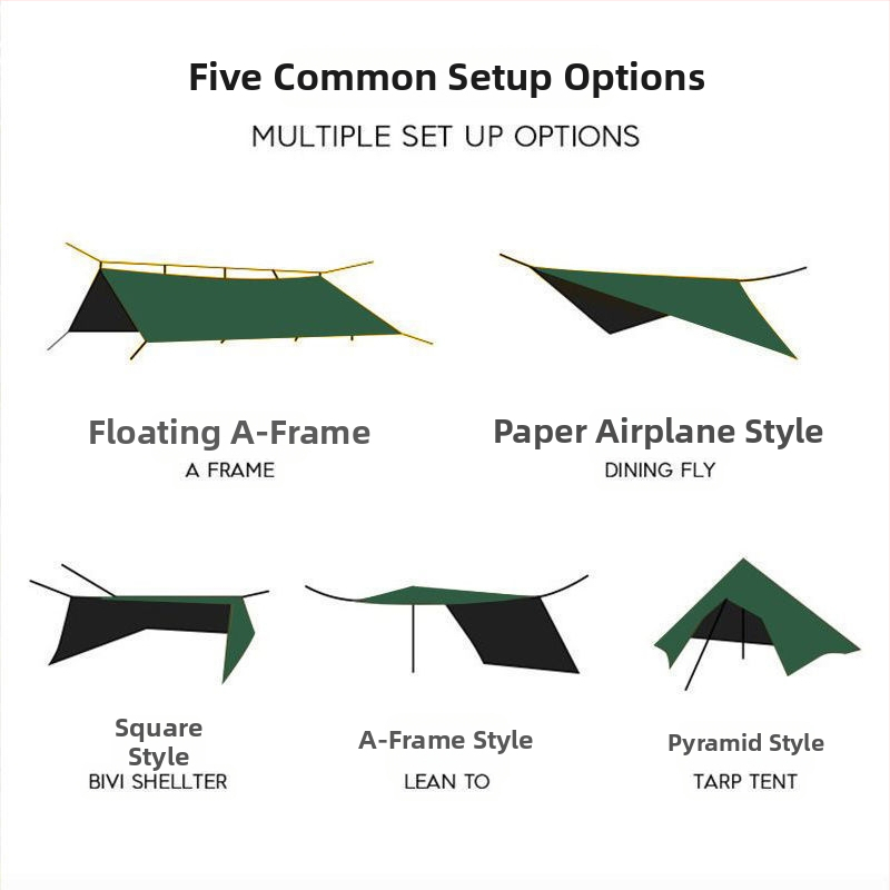 Kempingový prístrešok s 19‑bodovým piramídnym dizajnom (Xin ao, kód 0516, materiál: bavlna, vodotesnosť: 3000–6000 mm, tvar: štvorec)