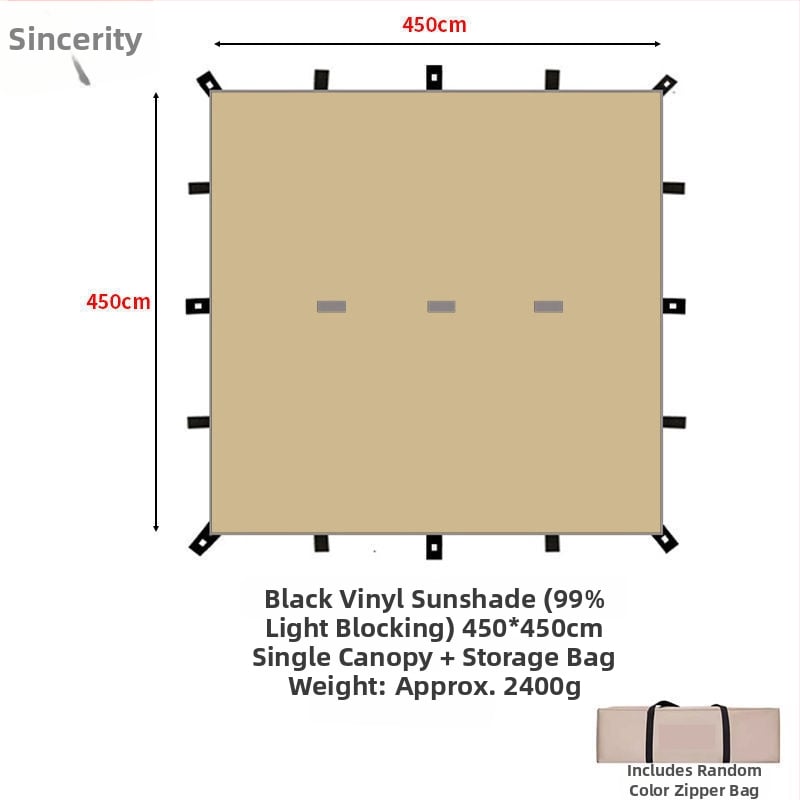19-pontos piramisszerű kemping árnyékoló sátor (Xin ao, kód 0516, anyag: pamut, vízállóság: 3000–6000 mm, forma: négyzetes)