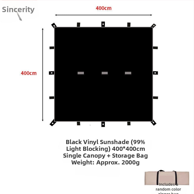 19-pontos piramisszerű kemping árnyékoló sátor (Xin ao, kód 0516, anyag: pamut, vízállóság: 3000–6000 mm, forma: négyzetes)