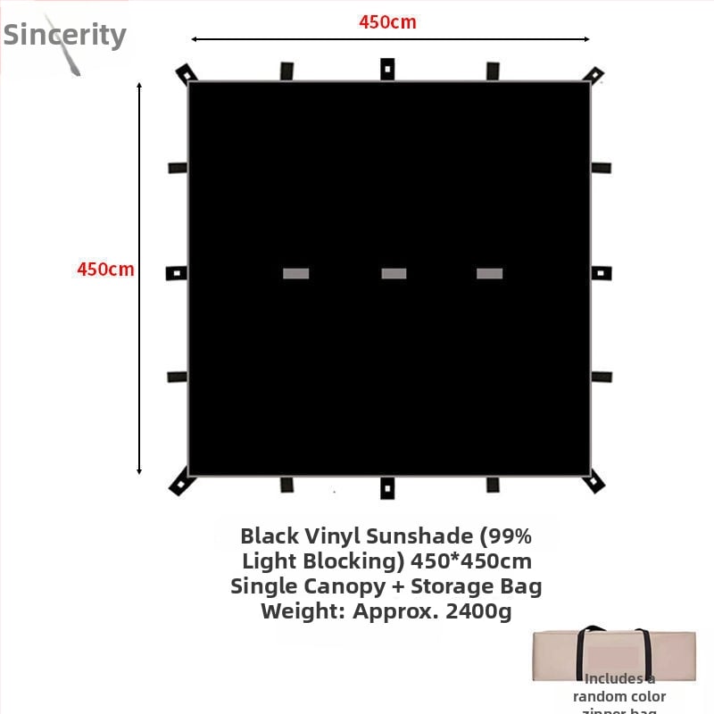 19-pontos piramisszerű kemping árnyékoló sátor (Xin ao, kód 0516, anyag: pamut, vízállóság: 3000–6000 mm, forma: négyzetes)