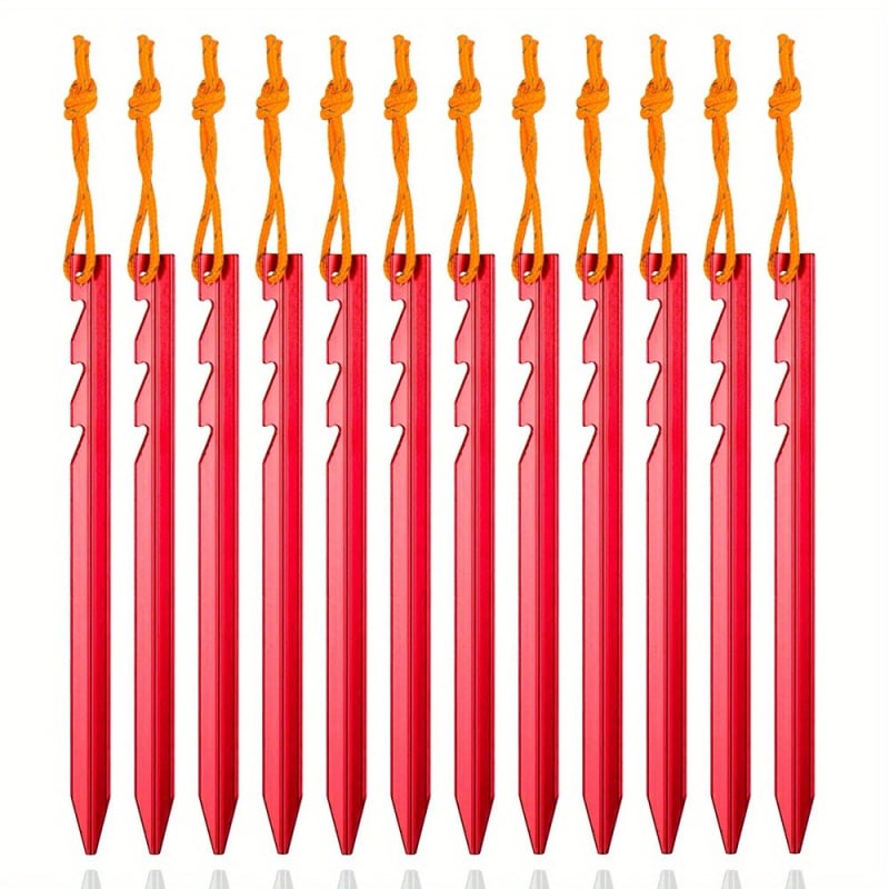 Alumínium ötvözetű sátorföld cövek - Nehéz kivitel, szélálló, kb. 160 g, Sátorhoz rögzítéshez