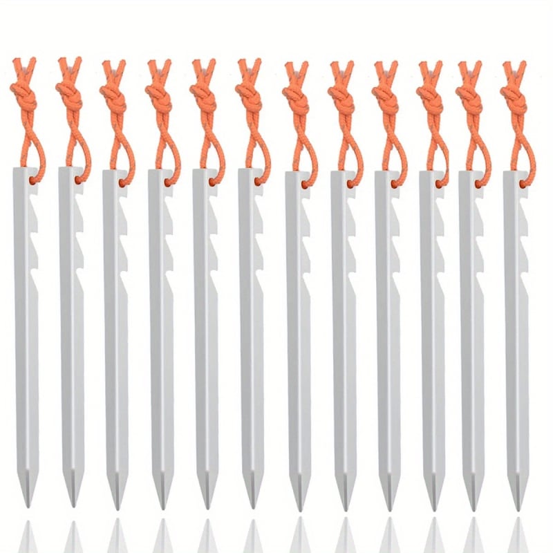 Alumínium ötvözetű sátorföld cövek - Nehéz kivitel, szélálló, kb. 160 g, Sátorhoz rögzítéshez