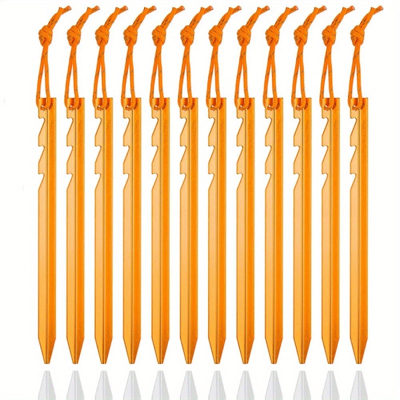 Alumínium ötvözetű sátorföld cövek - Nehéz kivitel, szélálló, kb. 160 g, Sátorhoz rögzítéshez