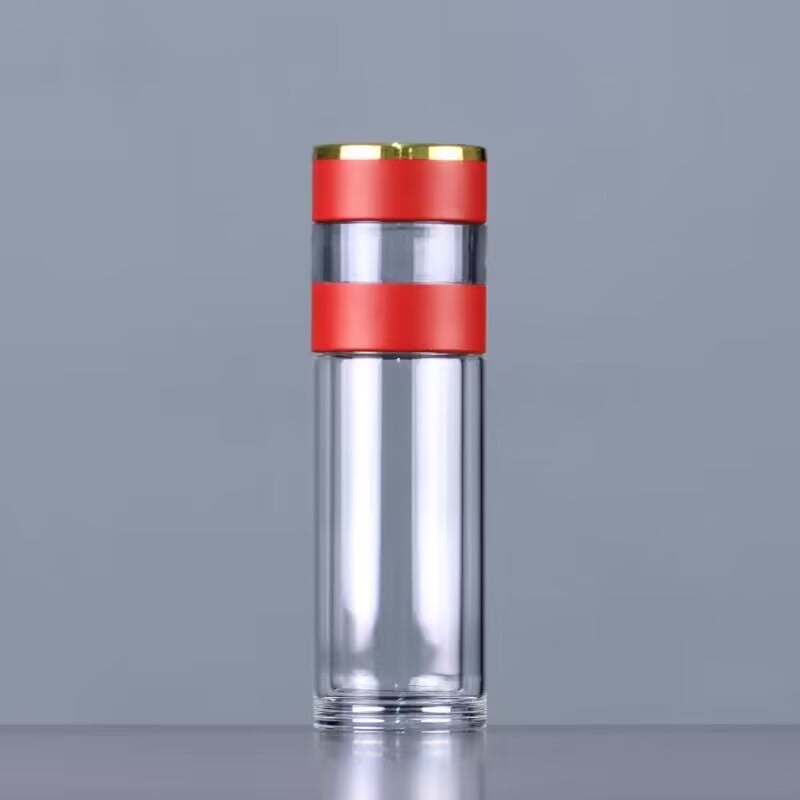 Κούπα τσαγιού με διπλό τοίχωμα από πυριτικό γυαλί, μονωμένη και ανθεκτική σε υψηλές θερμοκρασίες, περιλαμβάνει φίλτρο, μοντέρνος μινιμαλιστικός σχεδιασμός