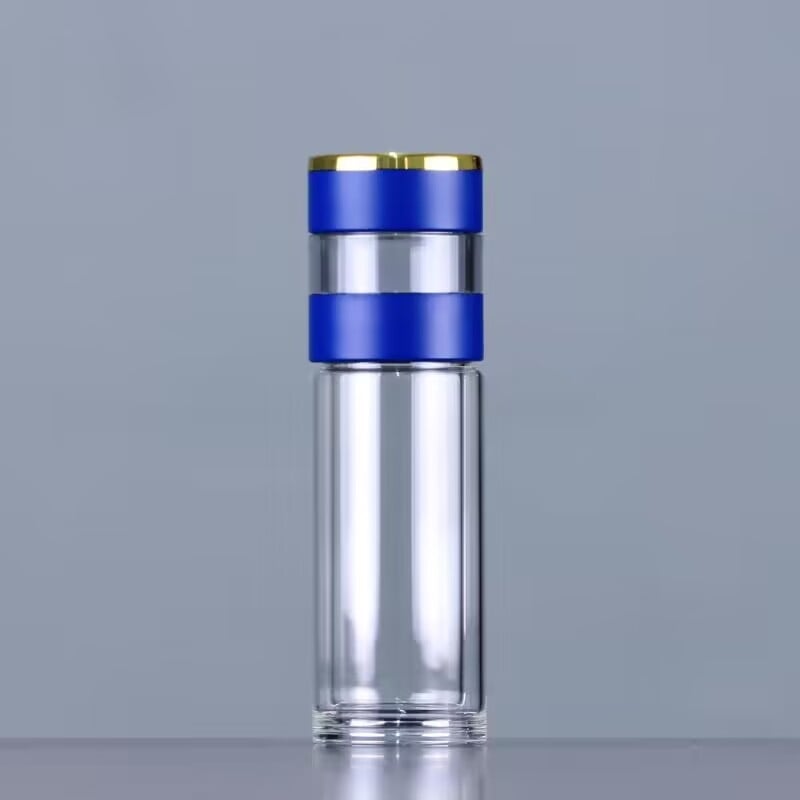 Κούπα τσαγιού με διπλό τοίχωμα από πυριτικό γυαλί, μονωμένη και ανθεκτική σε υψηλές θερμοκρασίες, περιλαμβάνει φίλτρο, μοντέρνος μινιμαλιστικός σχεδιασμός