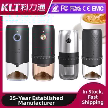 Ηλεκτρικός μύλος καφέ για κόκκους, επαναφορτιζόμενος, φορητός, στυλ Nordic (Υλικό: Πλαστικό; Βάρος: 420 g; Μάρκα: Klitong)