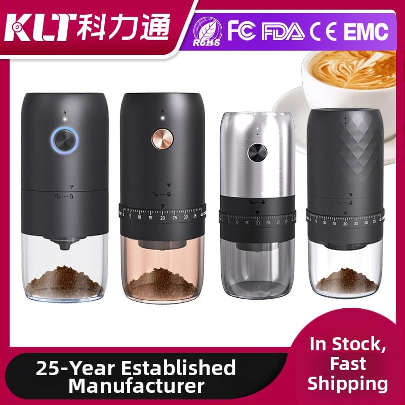 Ηλεκτρικός μύλος καφέ για κόκκους, επαναφορτιζόμενος, φορητός, στυλ Nordic (Υλικό: Πλαστικό; Βάρος: 420 g; Μάρκα: Klitong)