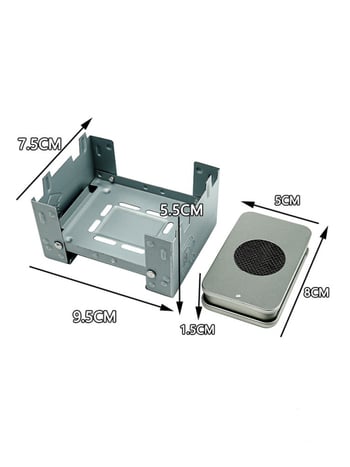 Преносима алкохолна печка за 1–2 души, ултралека, ветроустойчива, с поддържане на топлина; материал: неръждаема стомана; тегло 22 g