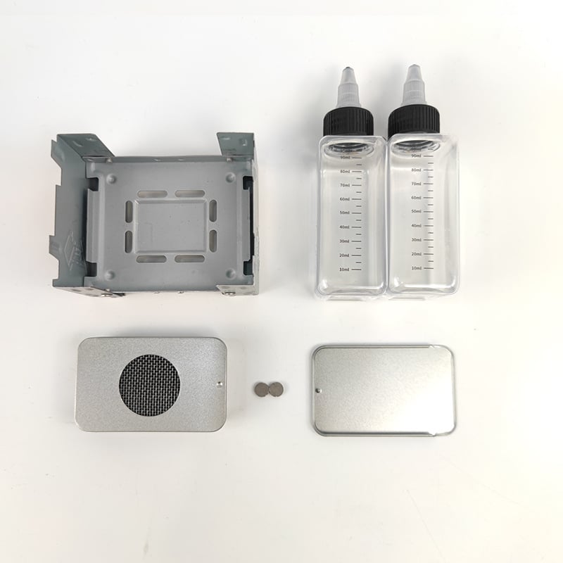 Преносима алкохолна печка за 1–2 души, ултралека, ветроустойчива, с поддържане на топлина; материал: неръждаема стомана; тегло 22 g