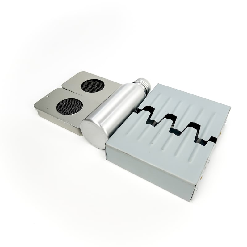 Преносима алкохолна печка за 1–2 души, ултралека, ветроустойчива, с поддържане на топлина; материал: неръждаема стомана; тегло 22 g