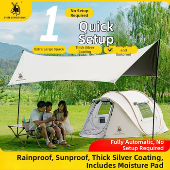 Pyramidová stan na kempovanie, jednovrstvá, ručné zostavenie, polyesterový vonkajší materiál, vodotesnosť 2000–3000 mm