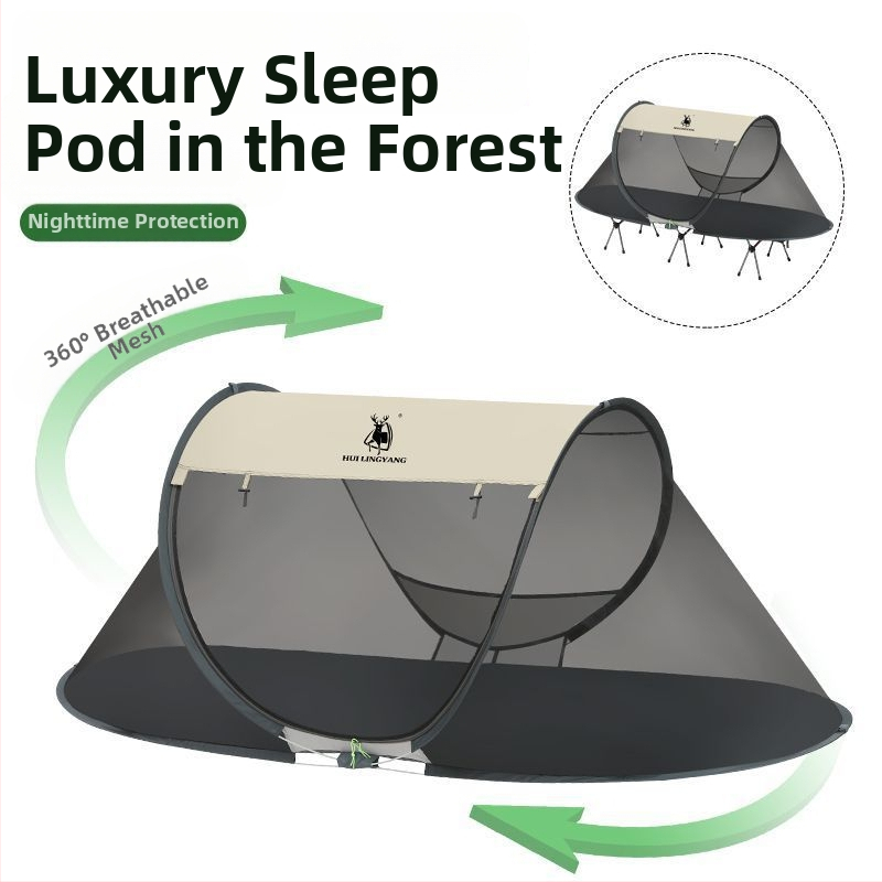 Pyramidová stan na kempovanie, jednovrstvá, ručné zostavenie, polyesterový vonkajší materiál, vodotesnosť 2000–3000 mm