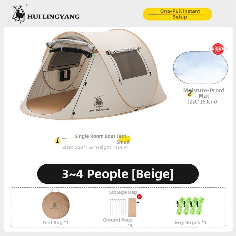 Pyramidová stan na kempovanie, jednovrstvá, ručné zostavenie, polyesterový vonkajší materiál, vodotesnosť 2000–3000 mm