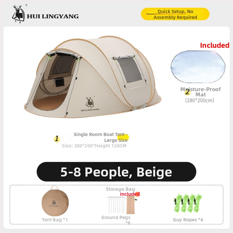 Pyramidová stan na kempovanie, jednovrstvá, ručné zostavenie, polyesterový vonkajší materiál, vodotesnosť 2000–3000 mm