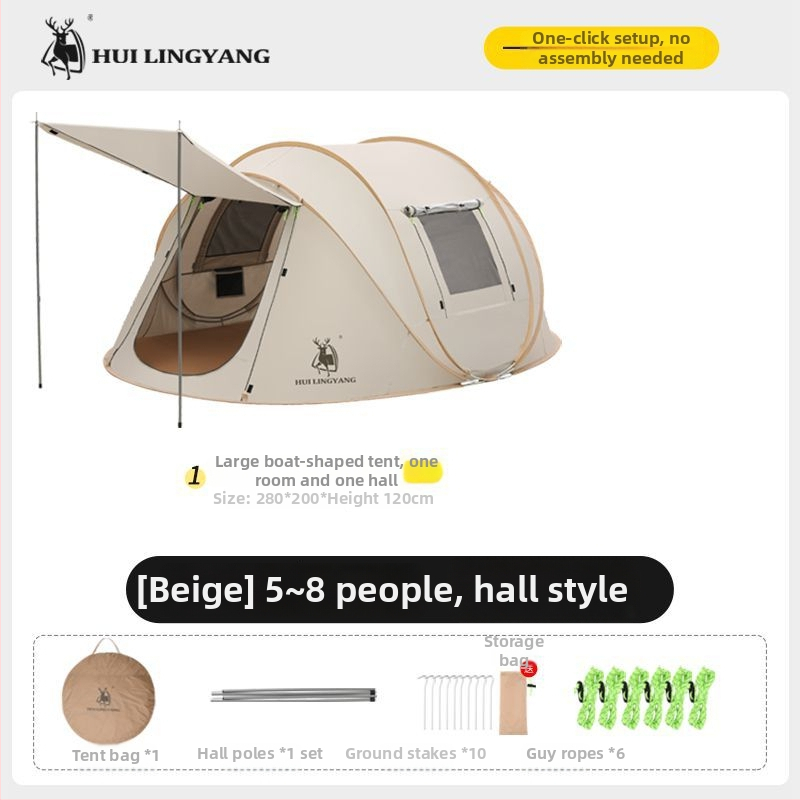 Pyramidová stan na kempovanie, jednovrstvá, ručné zostavenie, polyesterový vonkajší materiál, vodotesnosť 2000–3000 mm