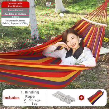 Kültéri vászon-hamakus hintaszék, megerősített kivitel, teherbírás 300 kg, tömeg 1,5 kg, kempingezéshez