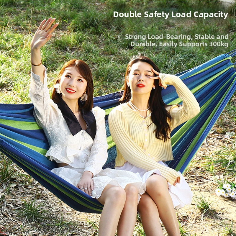 Vonkajší hamaka hojdačka s plátnom, posilnený dizajn proti prevráteniu, nosnosť 300 kg, hmotnosť 1,5 kg, na kempovanie