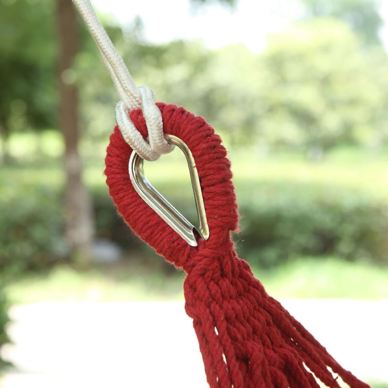 Kültéri vászon-hamakus hintaszék, megerősített kivitel, teherbírás 300 kg, tömeg 1,5 kg, kempingezéshez