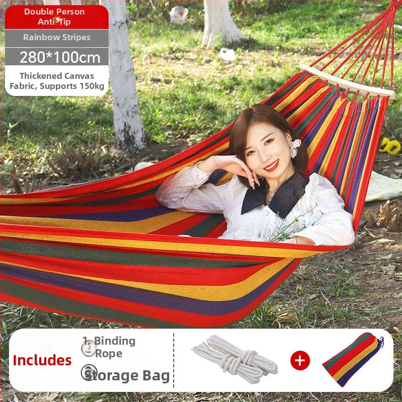 Kültéri vászon-hamakus hintaszék, megerősített kivitel, teherbírás 300 kg, tömeg 1,5 kg, kempingezéshez