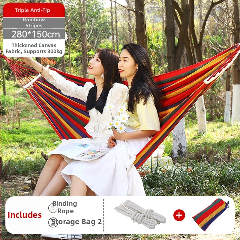 Kültéri vászon-hamakus hintaszék, megerősített kivitel, teherbírás 300 kg, tömeg 1,5 kg, kempingezéshez