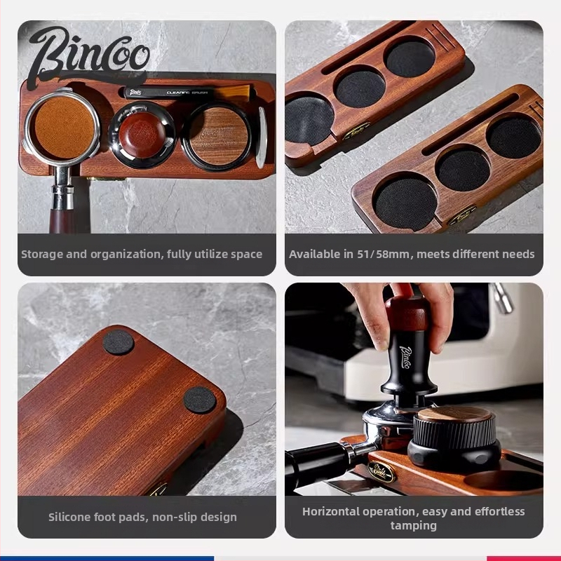 Bincoo baza za pohranu stroja za kavu s orahovim drvom i metalnim dijelovima | kod proizvoda Gykf1043 | stil: lagani luksuz retro | prikladno za ured i dom